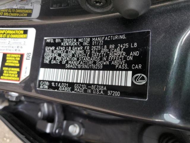 Photo 10 from auction – 2022 LEXUS ES 350 BAS with VIN 58ADZ1B1XNU119259