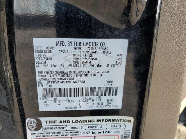 Photo 10 from auction – 2009 FORD F150 SUPER with VIN 1FTPW14VX9FA57728