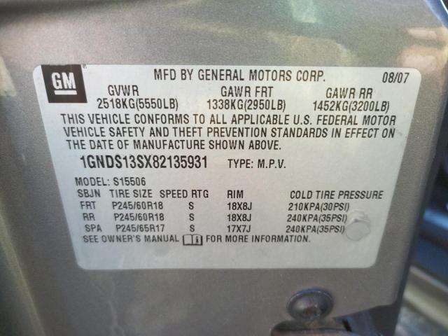 Photo 10 from auction – 2008 CHEVROLET TRAILBLAZE with VIN 1GNDS13SX82135931