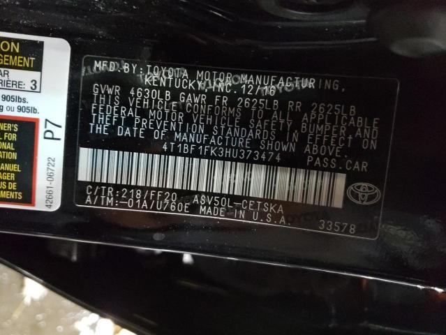 Photo 10 from auction – 2017 TOYOTA CAMRY LE with VIN 4T1BF1FK3HU373474