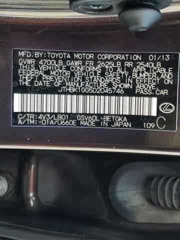 Photo 10 from auction – 2013 LEXUS ES 350 with VIN JTHBK1GG5D2045746