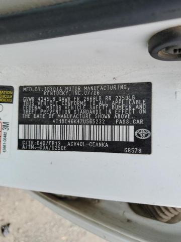 Photo 10 from auction – 2007 TOYOTA CAMRY CE with VIN 4T1BE46K47U565232