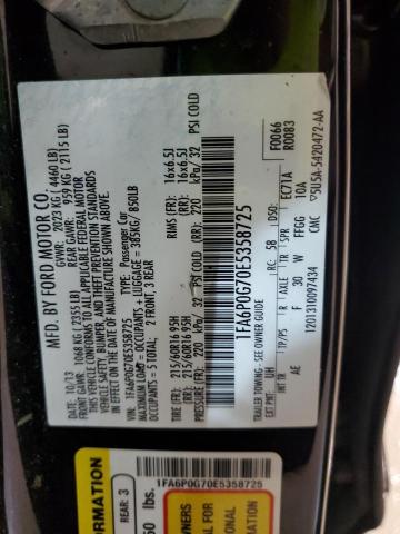 Photo 10 from auction – 2014 FORD FUSION S with VIN 1FA6P0G70E5358725