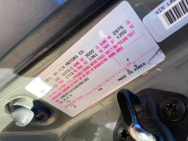 Photo 10 from auction – 2003 KIA SEDONA EX with VIN KNDUP131636390160
