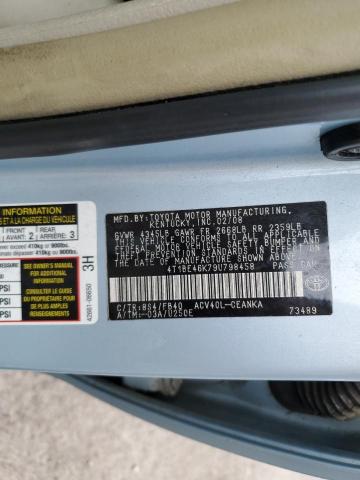 Photo 10 from auction – 2009 TOYOTA CAMRY BASE with VIN 4T1BE46K79U798458