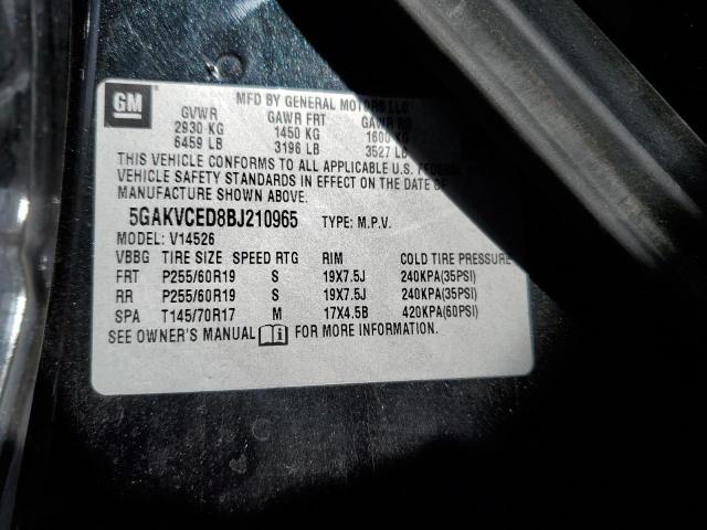 Photo 10 from auction – 2011 BUICK ENCLAVE CX with VIN 5GAKVCED8BJ210965