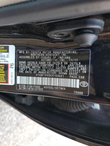 Photo 10 from auction – 2012 TOYOTA CAMRY BASE with VIN 4T4BF1FK9CR169681