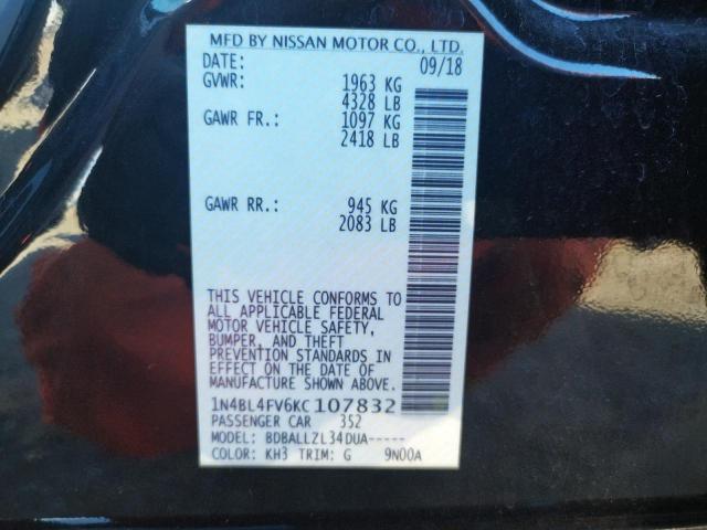 Photo 10 from auction – 2019 NISSAN ALTIMA PLA with VIN 1N4BL4FV6KC107832