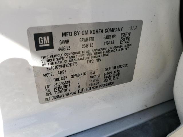 Photo 9 from auction – 2015 BUICK ENCORE with VIN KL4CJGSB4FB097373