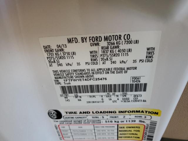 Photo 10 from auction – 2013 FORD F150 SUPER with VIN 1FTFW1ET4DFC25476