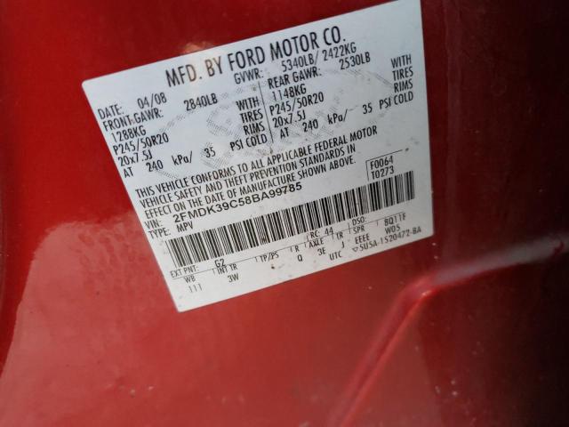 Photo 10 from auction – 2008 FORD EDGE LIMIT with VIN 2FMDK39C58BA99785