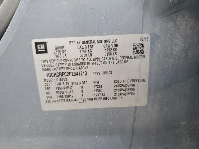 Photo 10 from auction – 2015 CHEVROLET SILVERADO with VIN 1GCRCREC2FZ347713