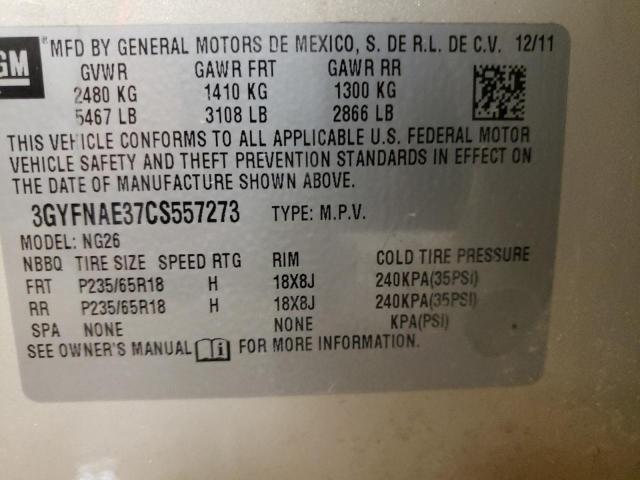 Photo 10 from auction – 2012 CADILLAC SRX LUXURY with VIN 3GYFNAE37CS557273