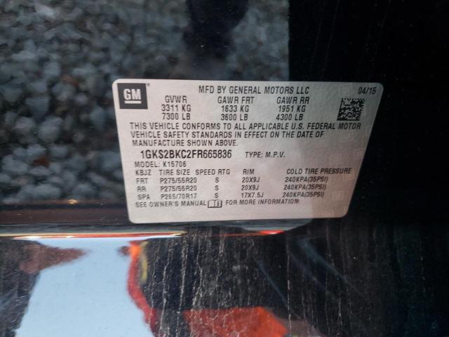 Photo 10 from auction – 2015 GMC YUKON SLT with VIN 1GKS2BKC2FR665836