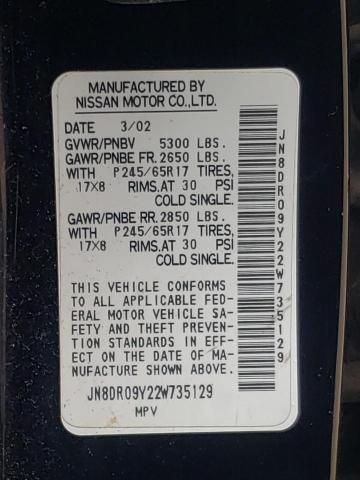 Photo 10 from auction – 2002 NISSAN PATHFINDER with VIN JN8DR09Y22W735129