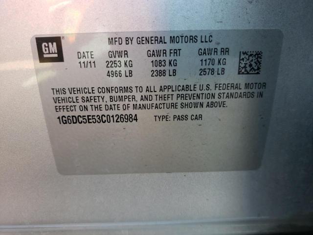 Photo 10 from auction – 2012 CADILLAC CTS with VIN 1G6DC5E53C0126984