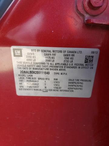 Photo 10 from auction – 2014 CHEVROLET EQUINOX LT with VIN 2GNALBEK2E6111849