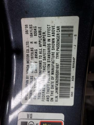 Photo 10 from auction – 2009 HONDA CIVIC HYBR with VIN JHMFA36209S001697