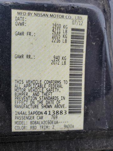 Photo 10 from auction – 2013 NISSAN ALTIMA 2.5 with VIN 1N4AL3AP0DN413883