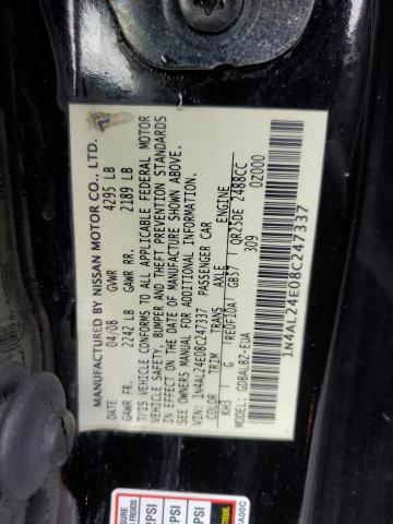 Photo 10 from auction – 2008 NISSAN ALTIMA 2.5 with VIN 1N4AL24E08C247337