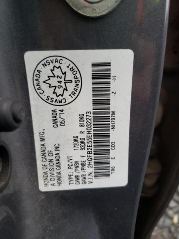 Photo 10 from auction – 2014 HONDA CIVIC LX with VIN 2HGFB2E55EH032273