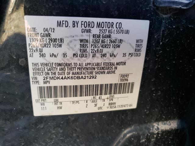 Photo 10 from auction – 2013 FORD EDGE SPORT with VIN 2FMDK4AK6DBA21292