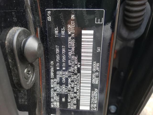 Photo 10 from auction – 2016 TOYOTA 4RUNNER SR with VIN JTEBU5JRXG5333628