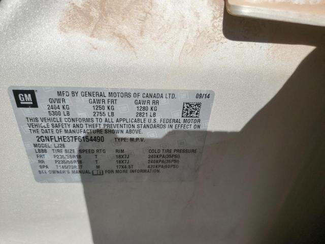 Photo 10 from auction – 2015 CHEVROLET EQUINOX LT with VIN 2GNFLHE37F6154490