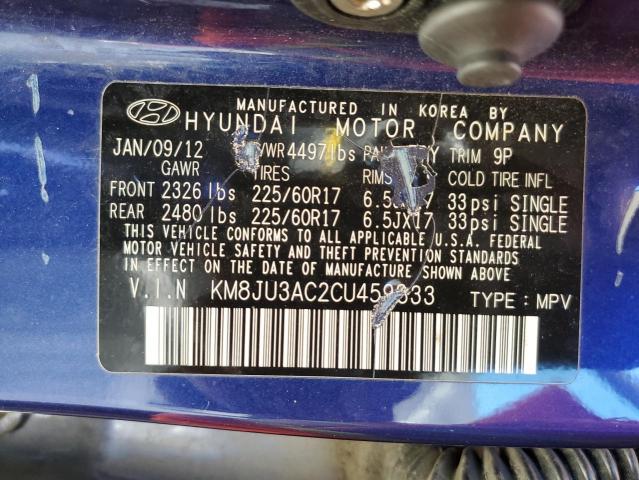Photo 10 from auction – 2012 HYUNDAI TUCSON GLS with VIN KM8JU3AC2CU459333