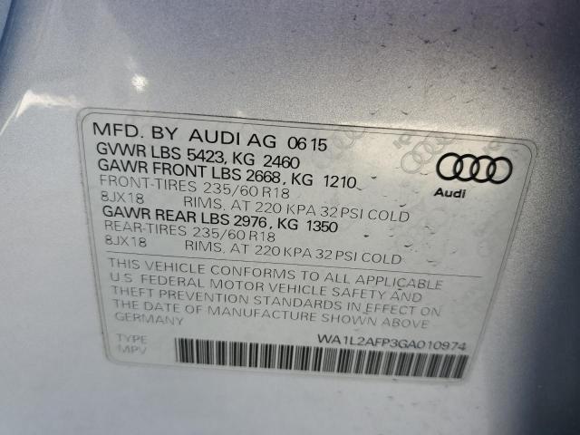 صورة رقم 10 من المزاد - 2016 AUDI Q5 PREMIUM مع VIN WA1L2AFP3GA010974