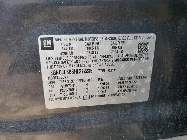Photo 10 from auction – 2017 CHEVROLET TRAX 1LT with VIN 3GNCJLSB3HL272235