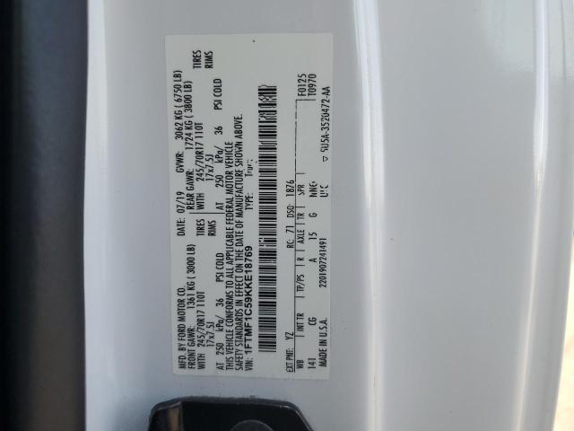 Photo 10 from auction – 2019 FORD F150 with VIN 1FTMF1C59KKE18769
