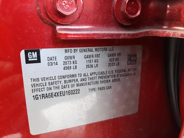 Photo 10 from auction – 2014 CHEVROLET VOLT with VIN 1G1RA6E4XEU160222