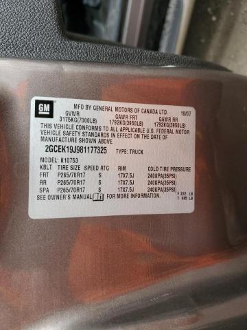 Photo 10 from auction – 2008 CHEVROLET SILVERADO with VIN 2GCEK19J981177325