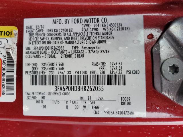 Photo 10 from auction – 2017 FORD FUSION SE with VIN 3FA6P0HD8HR262055