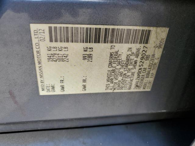Photo 10 from auction – 2012 NISSAN ALTIMA BAS with VIN 1N4AL2AP0CN529027
