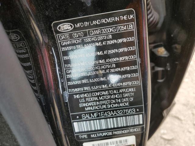 Photo 10 from auction – 2010 LAND ROVER RANGE ROVE with VIN SALMF1E43AA327563