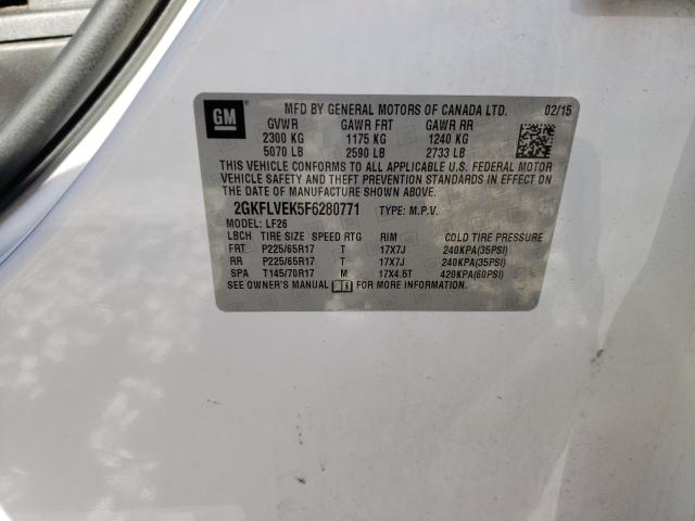 Photo 10 from auction – 2015 GMC TERRAIN SL with VIN 2GKFLVEK5F6280771
