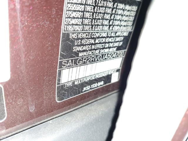 Photo 10 from auction – 2018 LAND ROVER RANGE ROVE with VIN SALGR2RV0JA504700