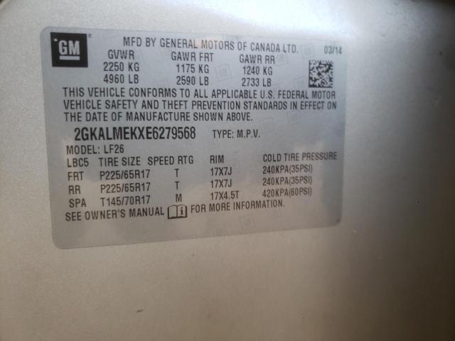 Photo 10 from auction – 2014 GMC TERRAIN SL with VIN 2GKALMEKXE6279568