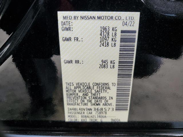 Photo 10 from auction – 2022 NISSAN ALTIMA SV with VIN 1N4BL4DV3NN368573