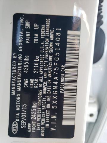 Photo 10 from auction – 2015 KIA OPTIMA EX with VIN 5XXGN4A75FG514081