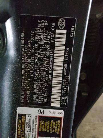 Photo 10 from auction – 2012 TOYOTA CAMRY BASE with VIN 4T4BF1FK3CR264480