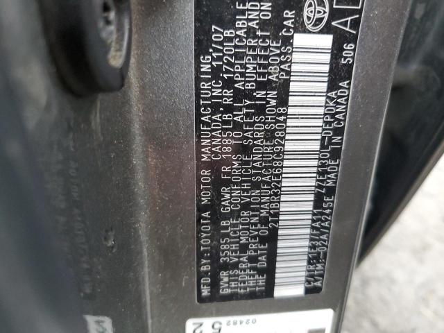 Photo 10 from auction – 2008 TOYOTA COROLLA CE with VIN 2T1BR32E68C928048