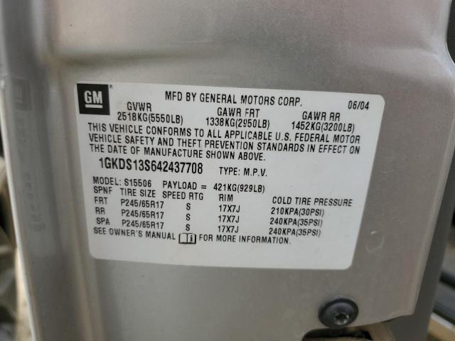 Photo 10 from auction – 2004 GMC ENVOY with VIN 1GKDS13S642437708