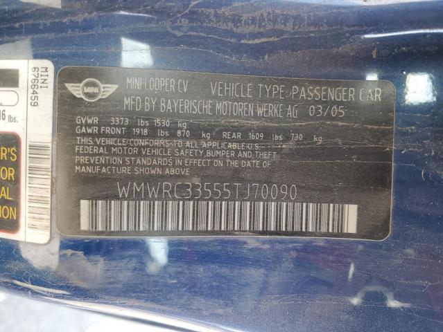 Photo 10 from auction – 2005 MINI COOPER with VIN WMWRC33555TJ70090