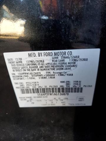 Photo 10 from auction – 2010 FORD TAURUS LIM with VIN 1FAHP2FW1AG136870