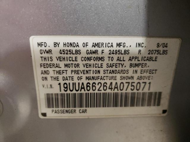 Photo 10 from auction – 2006 ACURA TL with VIN 19UUA66264A075071