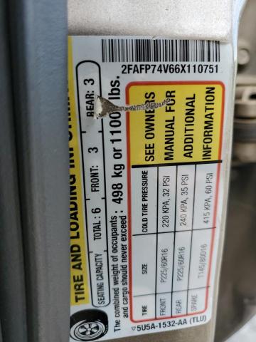 Photo 10 from auction – 2006 FORD CROWN VICT with VIN 2FAFP74V66X110751