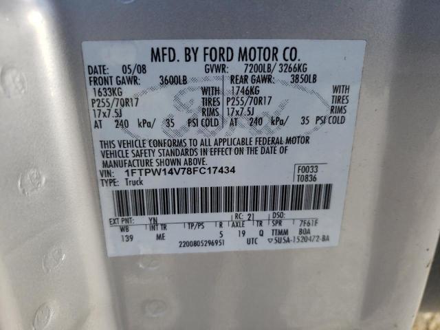 Photo 10 from auction – 2008 FORD F150 SUPER with VIN 1FTPW14V78FC17434